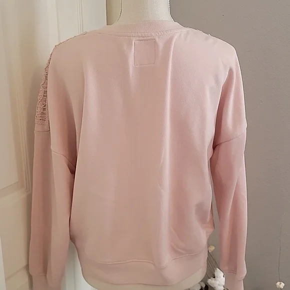 C&C California Pink Crochet Detail Sweater - Picture 3 of 5